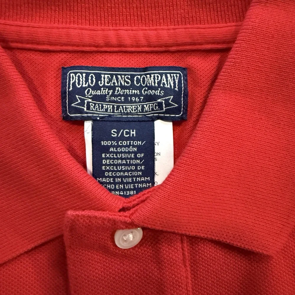 Polo Ralph Lauren Shirt Polo Short Sleeve‎ Pique Mesh Vintage USA Made Small